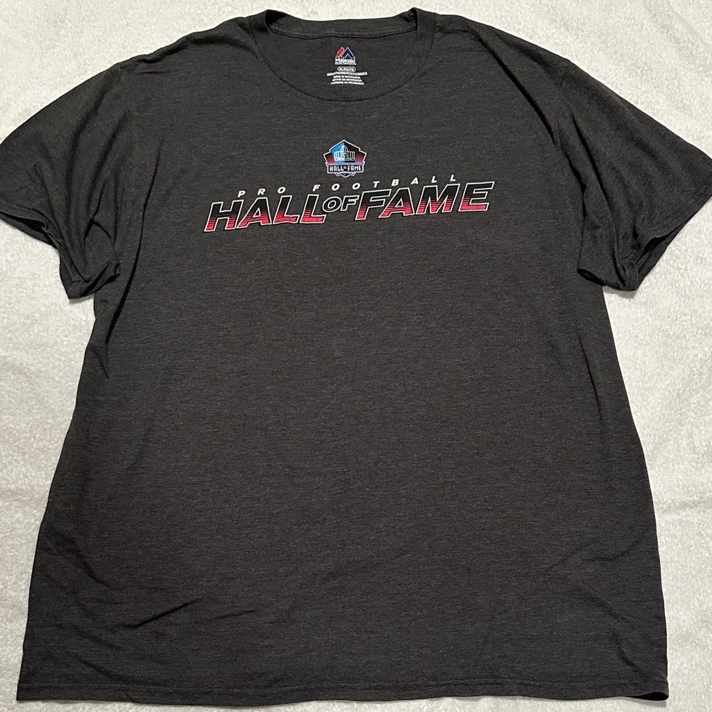 Majestic Men’s Short Sleeve Pro Football Hall of Fame Gray T-Shirt Size XL